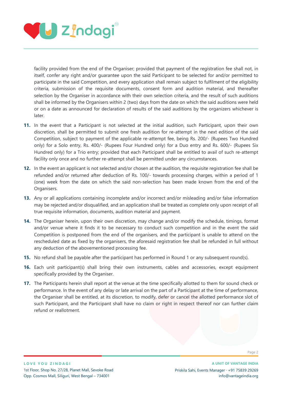 Terms & Conditions page 2