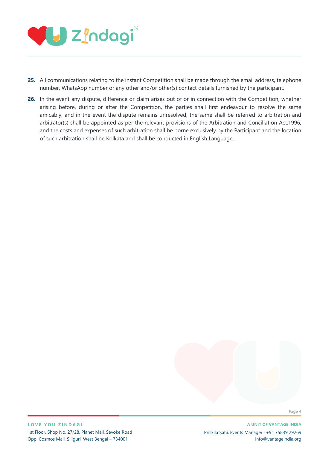 Terms & Conditions page 4